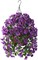 Artificial Hanging Flowers Basket for Outdoor Summer Decoration (4pcs Purple)